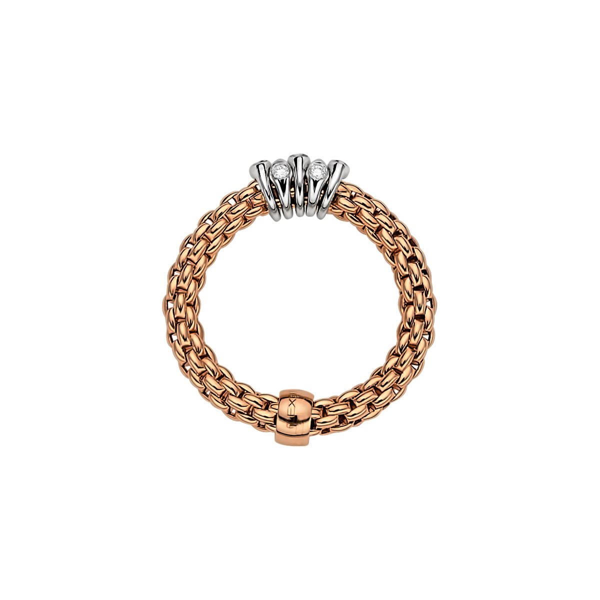 Anello Fope Donna Prima in Oro rosa Diamante - immagine 3