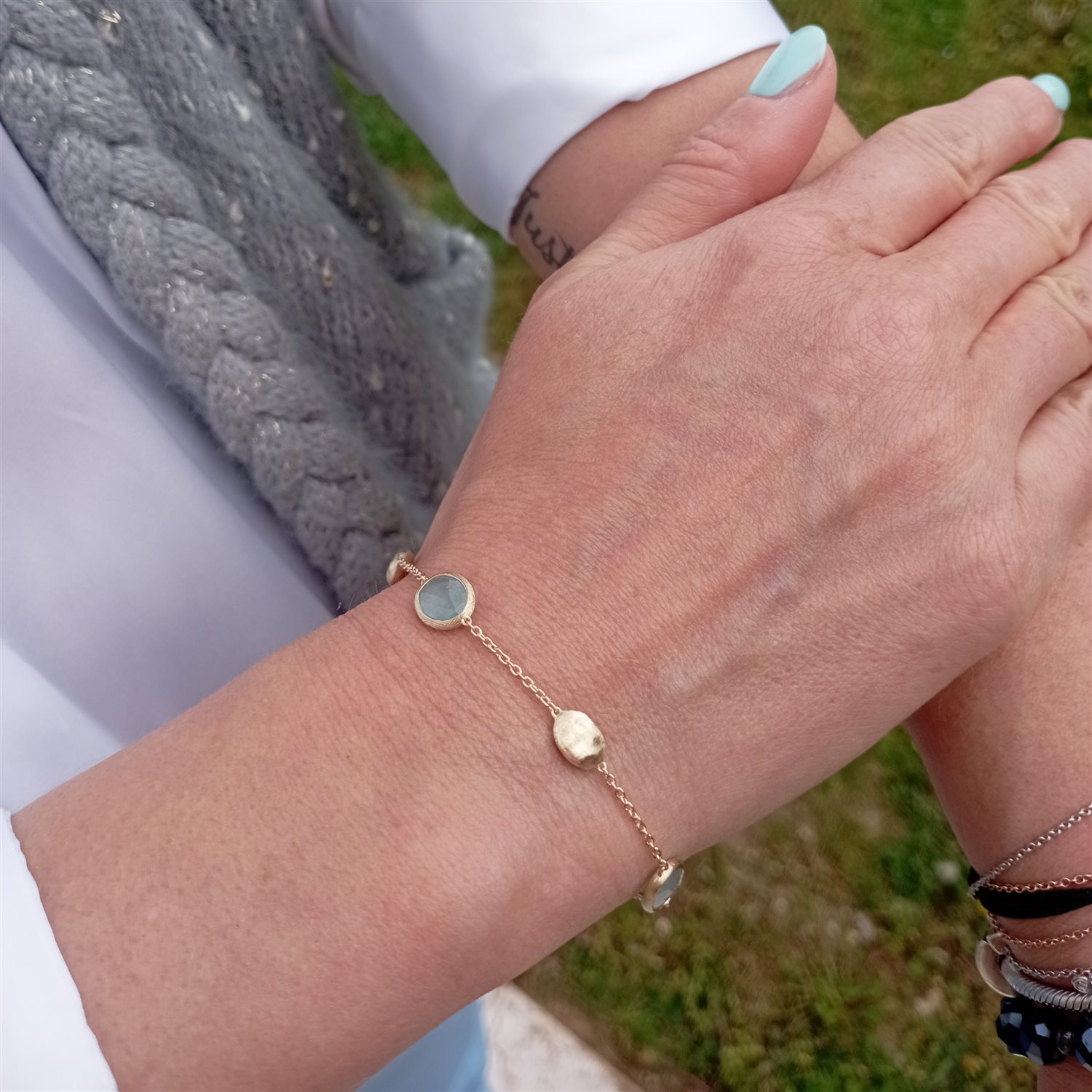 Bracciale Marco Bicego Donna Siviglia in Oro giallo Acquamarina BB1874-AQ01 - immagine 4