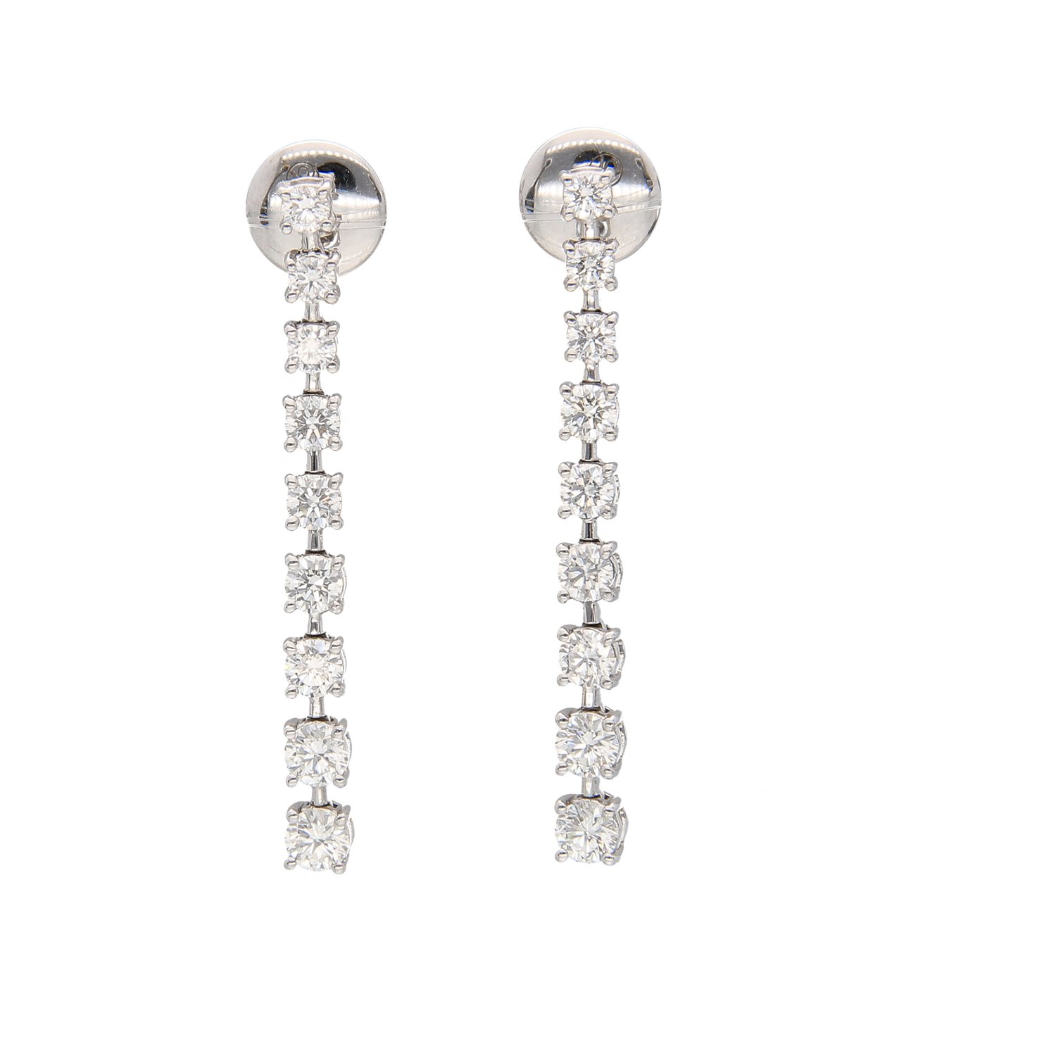 Orecchini Pendenti Valentina Callegher in Oro Bianco 18Kt con Diamanti 2.12 Ct G-F VS2