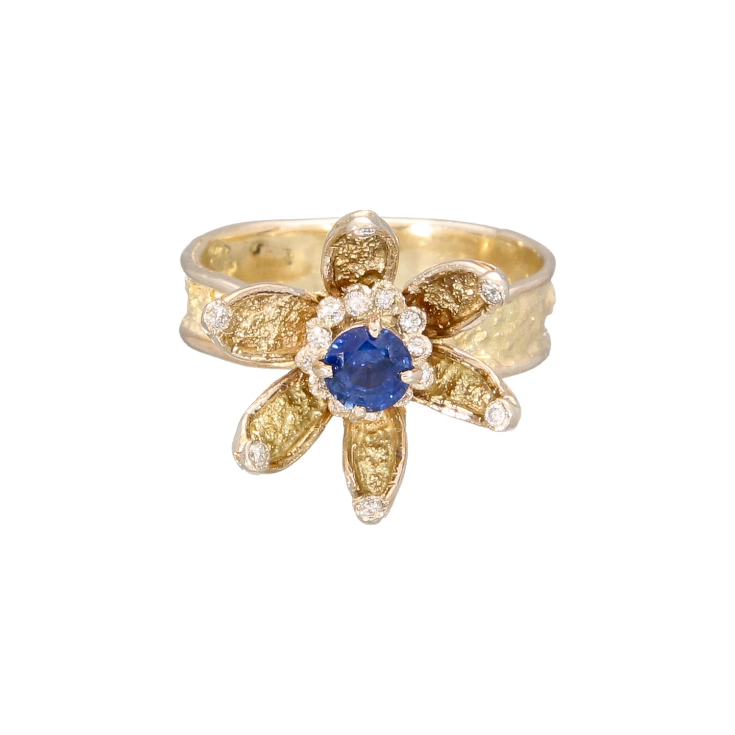 Soprana Anello LOTO BLU in oro giallo, zaffiro e diamanti - immagine 2