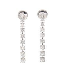 Orecchini Pendenti Valentina Callegher in Oro Bianco 18Kt con Diamanti 2.12 Ct G-F VS2