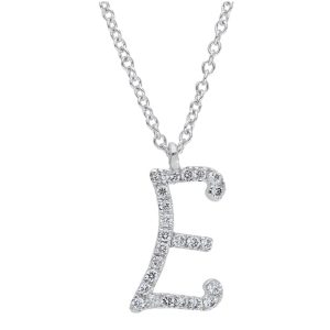 LJ Roma collezione Lettere collana in oro bianco e diamanti 0.11 lettera E - 220818