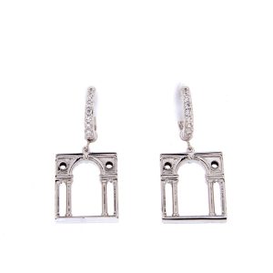 Orecchini Loving Palladio  3D in Argento Zircone ORB05 SERLIANA