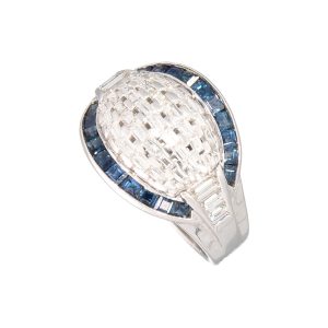 Anello Soprana Donna ZAFFIRO in Oro Diamante 10013489