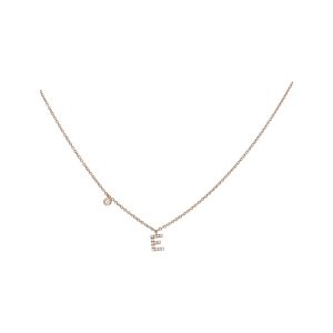 Crivelli collezione Lettere collana in oro rosa e diamanti 0.09 lettera E - 234-3580-G