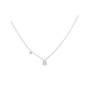 Crivelli collezione Lettere collana in oro bianco e diamanti 0.10 lettera G - 234-3614-G