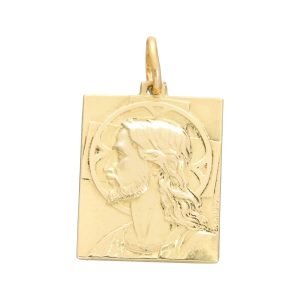 Pendente Sacro in oro giallo 18kt di forma rettangolare 21x8mm raffigurante Gesù