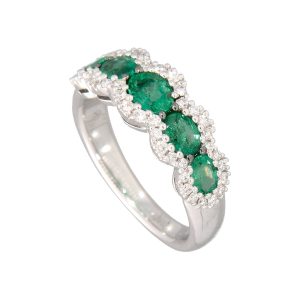 Anello Valentina Callegher Donna in Oro bianco Smeraldo 5630 SSM