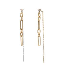 Orecchini Soprana Donna in Oro giallo Diamante OG CATENA PEND