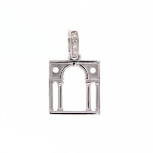 Pendente Loving Palladio  2D in Oro bianco Diamante 01B SERLIANA