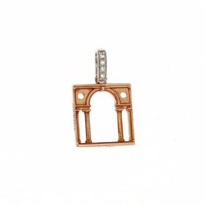 Pendente Loving Palladio  2D in Oro rosa Diamante 01R SERLIANA
