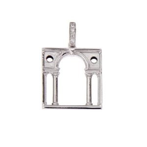 Pendente Loving Palladio  3D in Oro bianco Diamante 09B SERLIANA