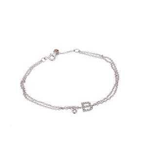 Bracciale Crivelli Donna Lettere in Oro bianco Diamante 234-3614-BR LETTERA B