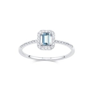 Salvini Mini Dora Forme anello in oro bianco, acquamarina e diamanti - 20114529