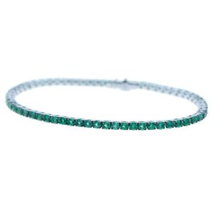 Bracciale Damiani Tennis Color in Oro bianco Smeraldo 81111961