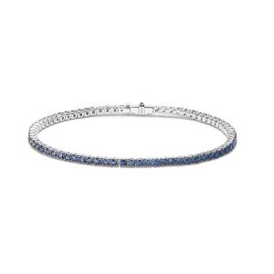 Bracciale Damiani Tennis Color in Oro bianco Zaffiro blu 20113566