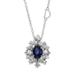 Collana Damiani Donna Mimosa in Oro bianco Zaffiro 81096523