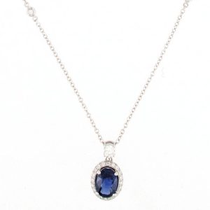 Collana Damiani Donna MINOU FULL PAVE' in Oro bianco Zaffiro 81084334