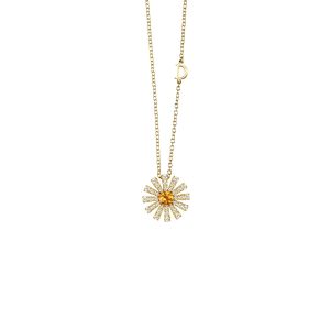 Damiani Margherita collana in oro giallo quarzo citrino giallo e diamanti 0.35ct - 20072771